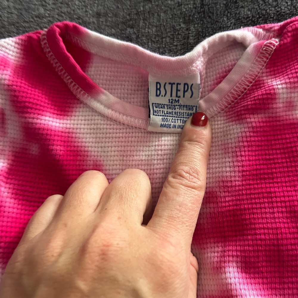 B. Steps Pink and White Tie-Dye pj set